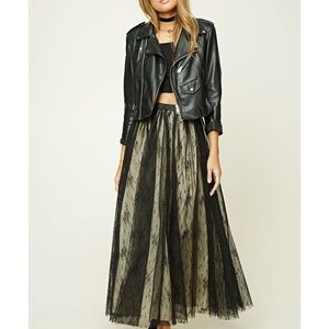 Forever 21 Black Maxi Tulle Skirt